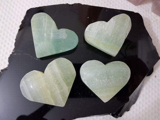 1 Small Pistachio Calcite Crystal Heart