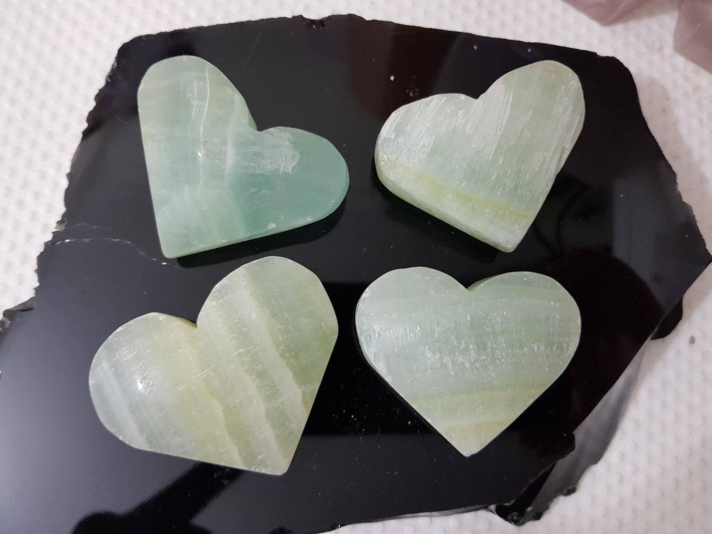 1 Small Pistachio Calcite Crystal Heart