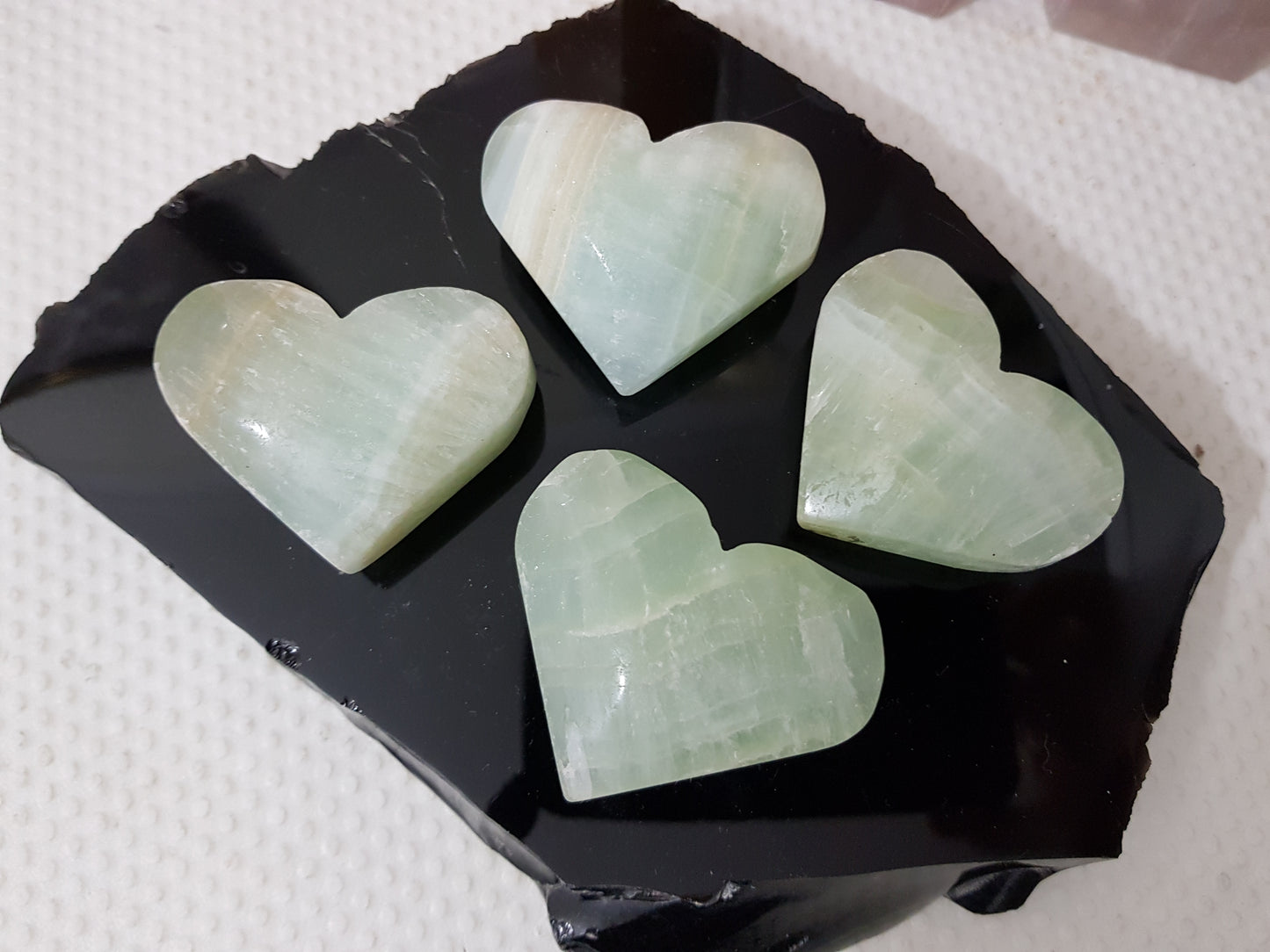 1 Small Pistachio Calcite Crystal Heart
