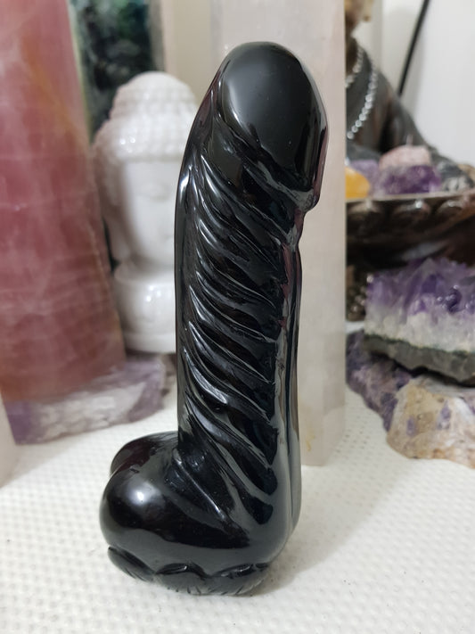 Ice Obsidian Crystal Phallus Carving - IOP1