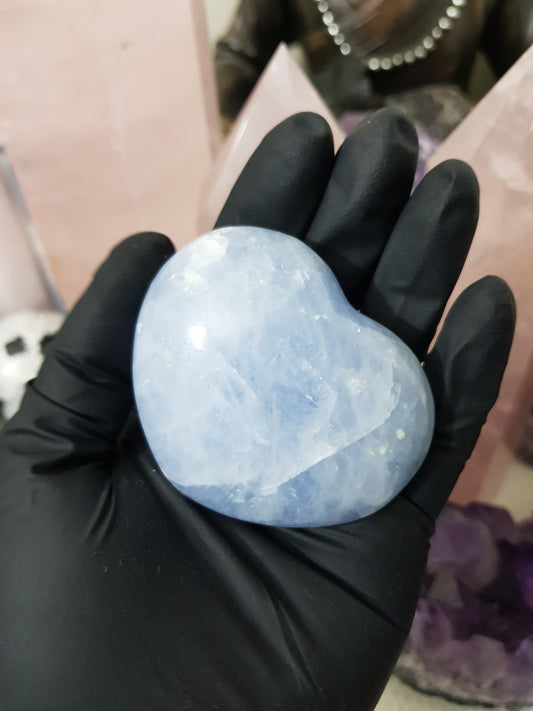Blue Calcite Crystal Heart – BCH9