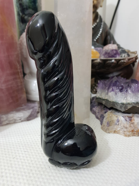 Ice Obsidian Crystal Phallus Carving - IOP1
