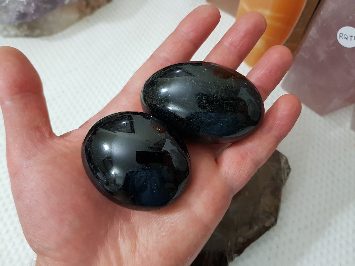 Black Tourmaline Crystal Palmstone