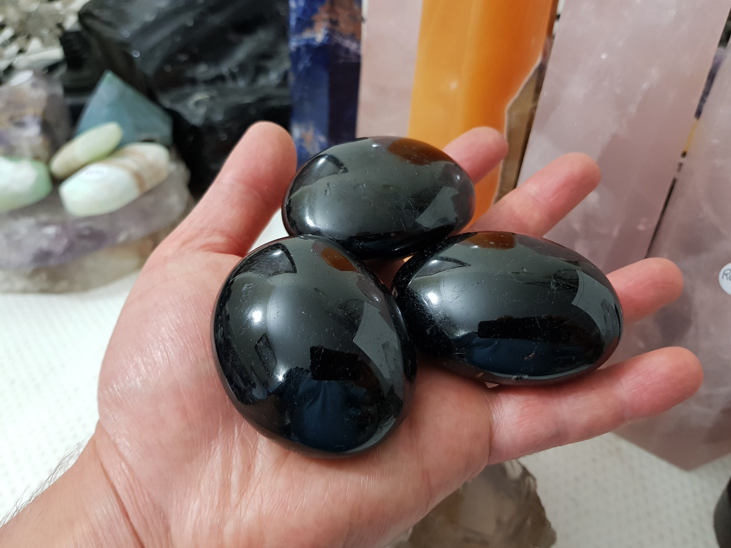 Black Tourmaline Crystal Palmstone