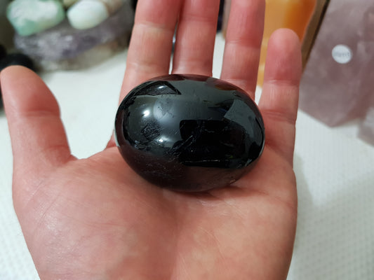 Black Tourmaline Palmstone - BTP1