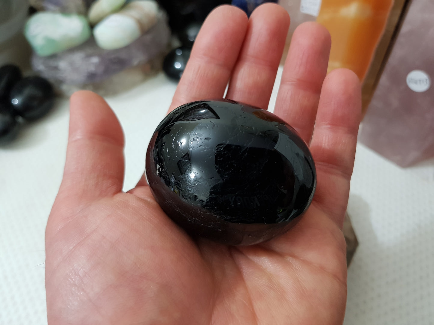 Black Tourmaline Palmstone - BTP1