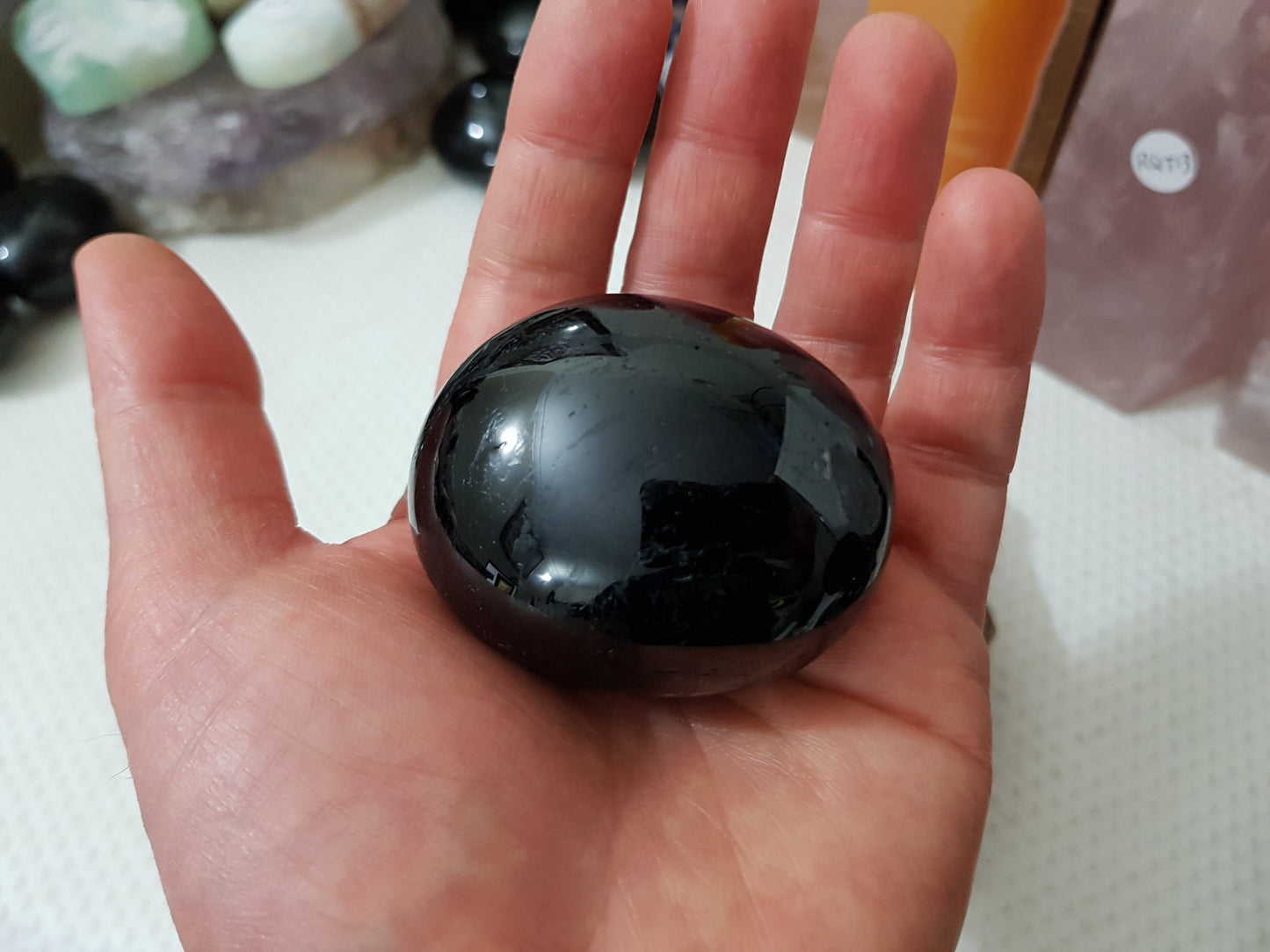Black Tourmaline Palmstone - BTP1
