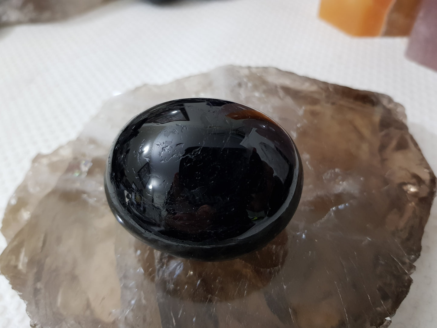 Black Tourmaline Palmstone - BTP1