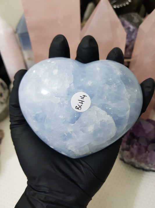 Blue Calcite Crystal Heart – BCH14