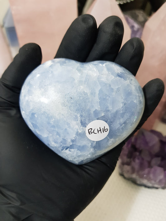 Blue Calcite Crystal Heart – BCH16