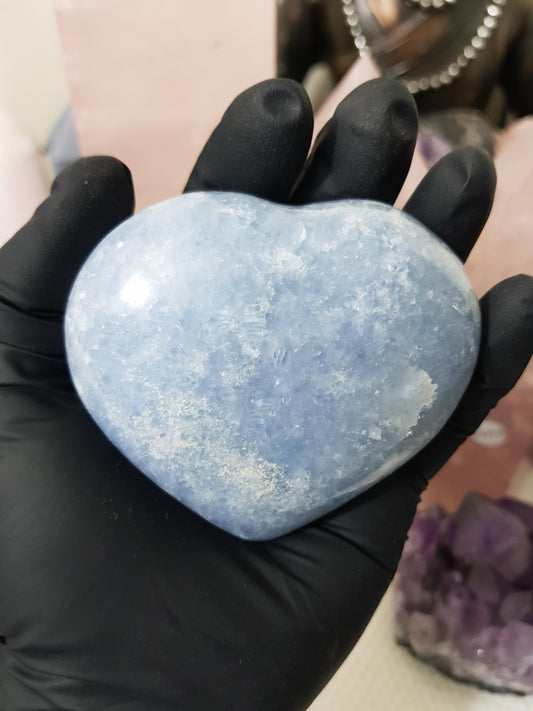 Blue Calcite Crystal Heart – BCH16