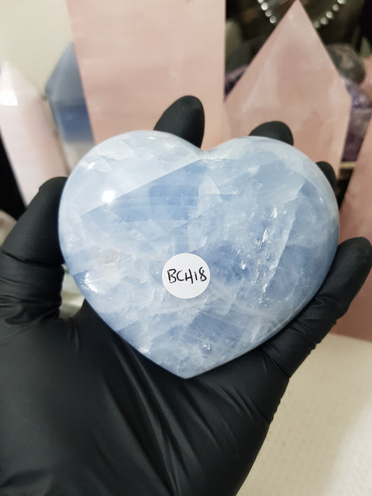 Blue Calcite Crystal Heart – BCH18
