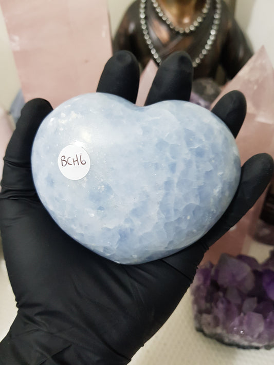 Blue Calcite Crystal Heart – BCH6