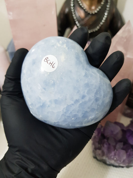 Blue Calcite Crystal Heart – BCH6