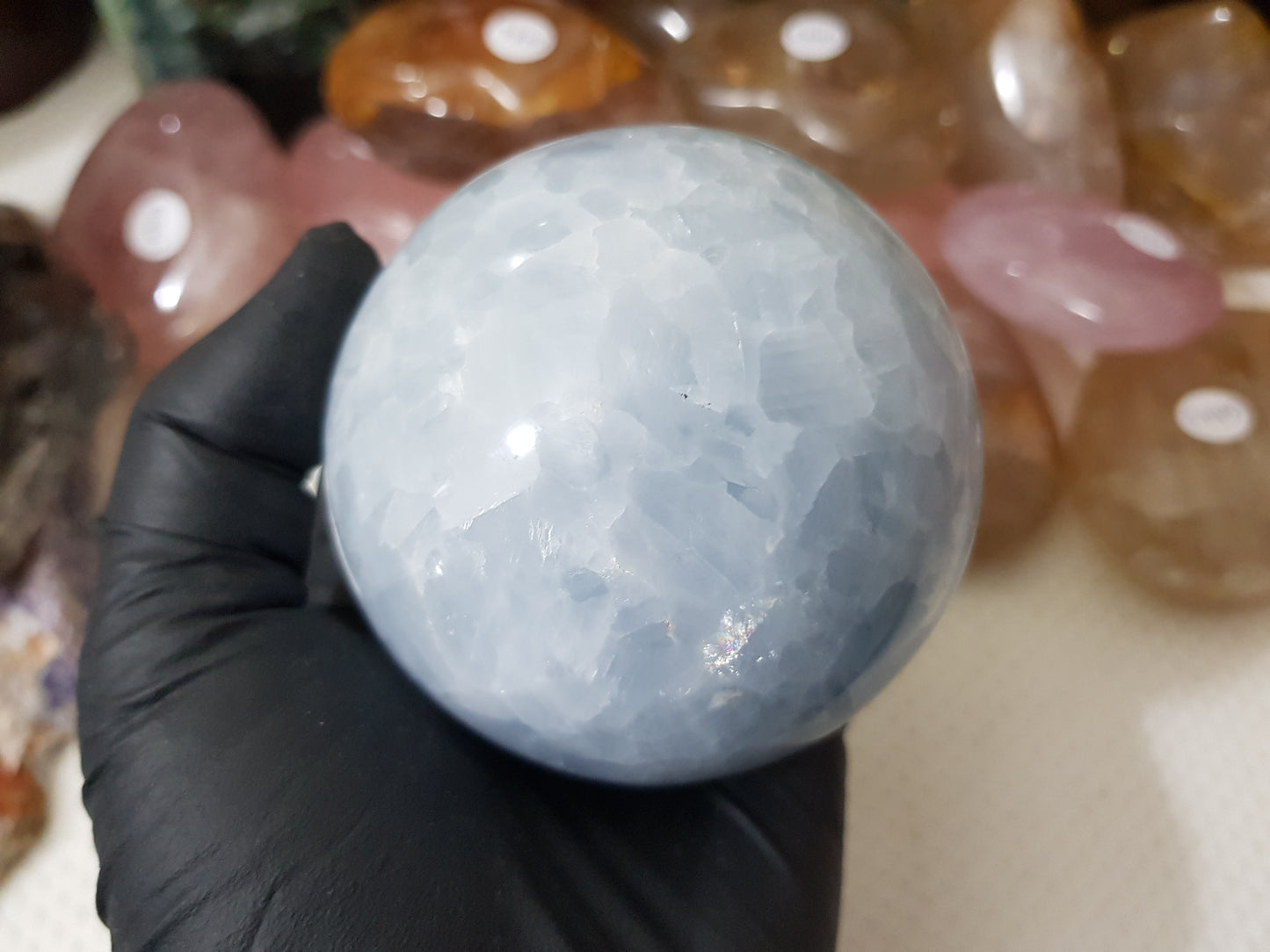 Blue Calcite Crystal Sphere - BCSP1