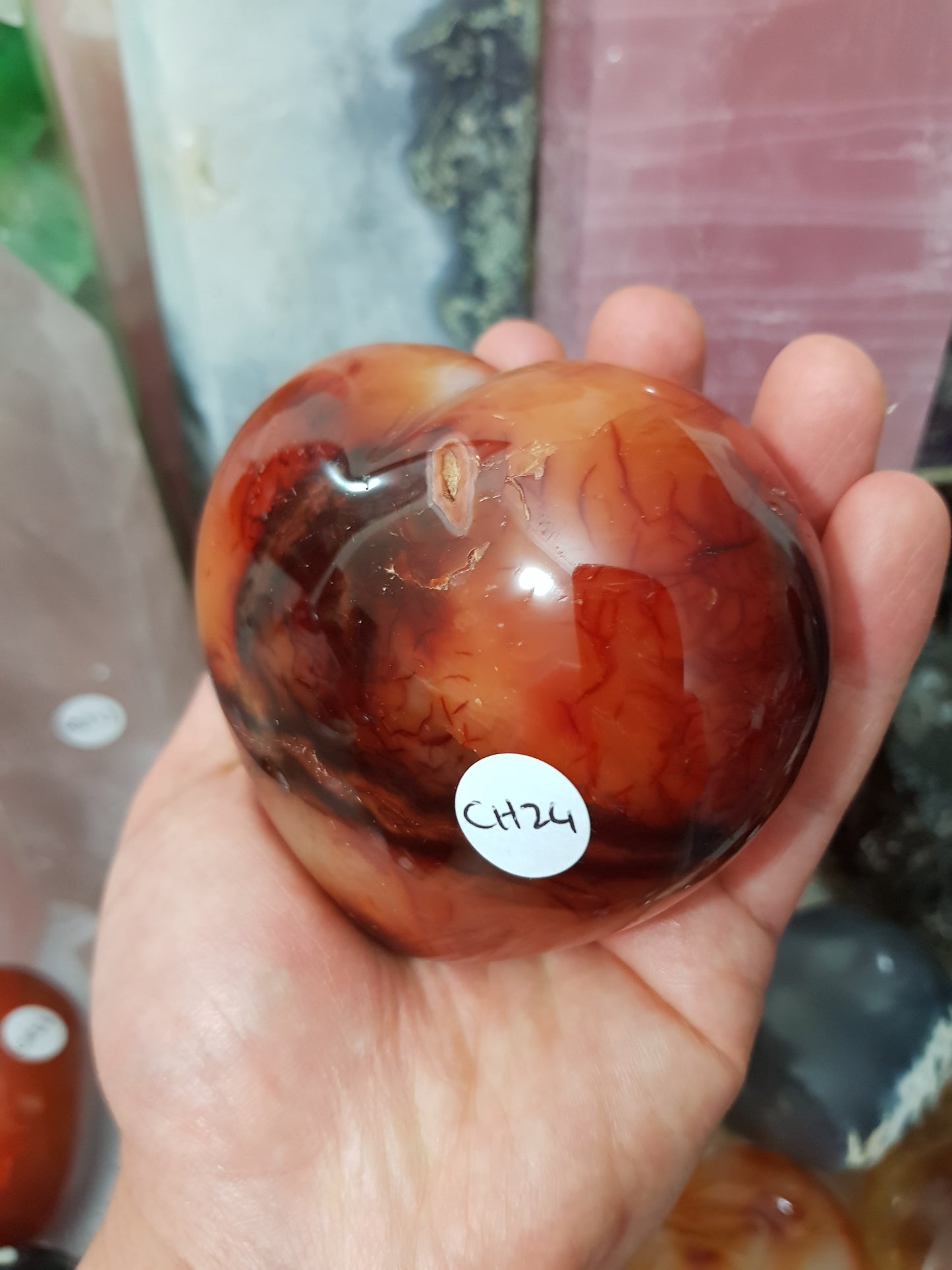 Carnelian Crystal Heart – CH24