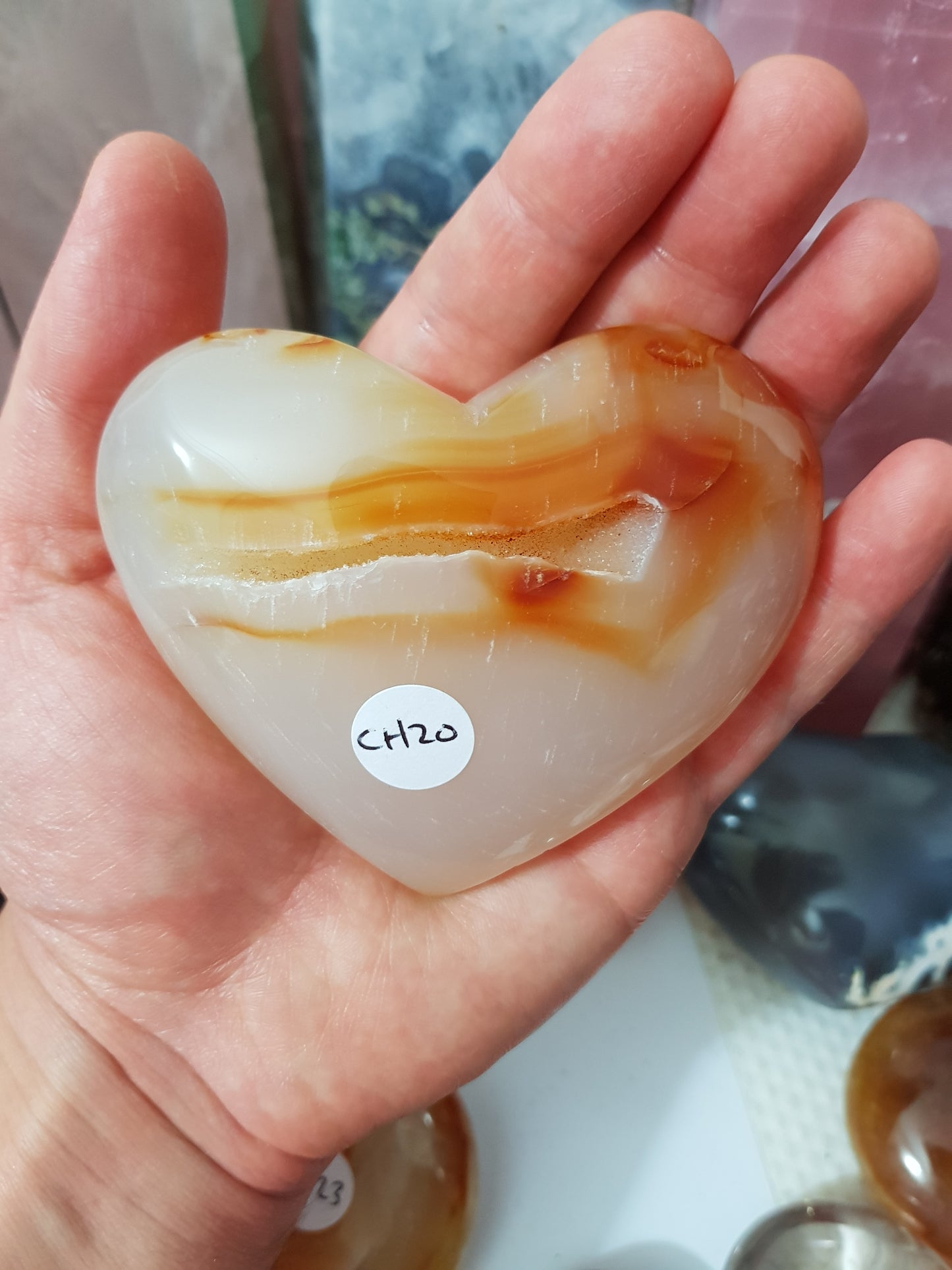 Carnelian Druzy Crystal Heart - CH20