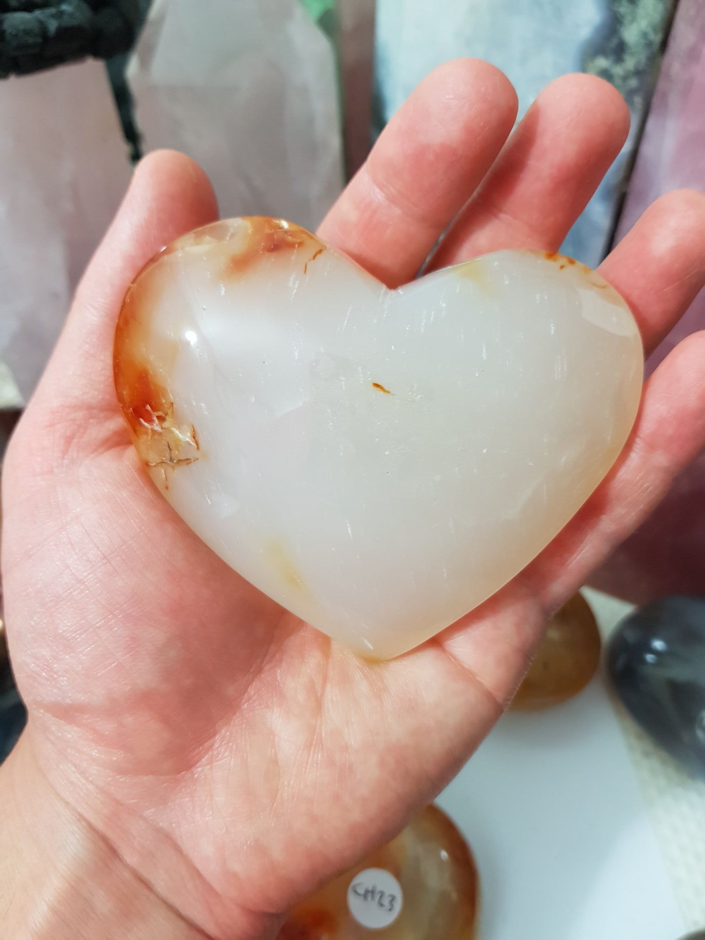 Carnelian Druzy Crystal Heart - CH20