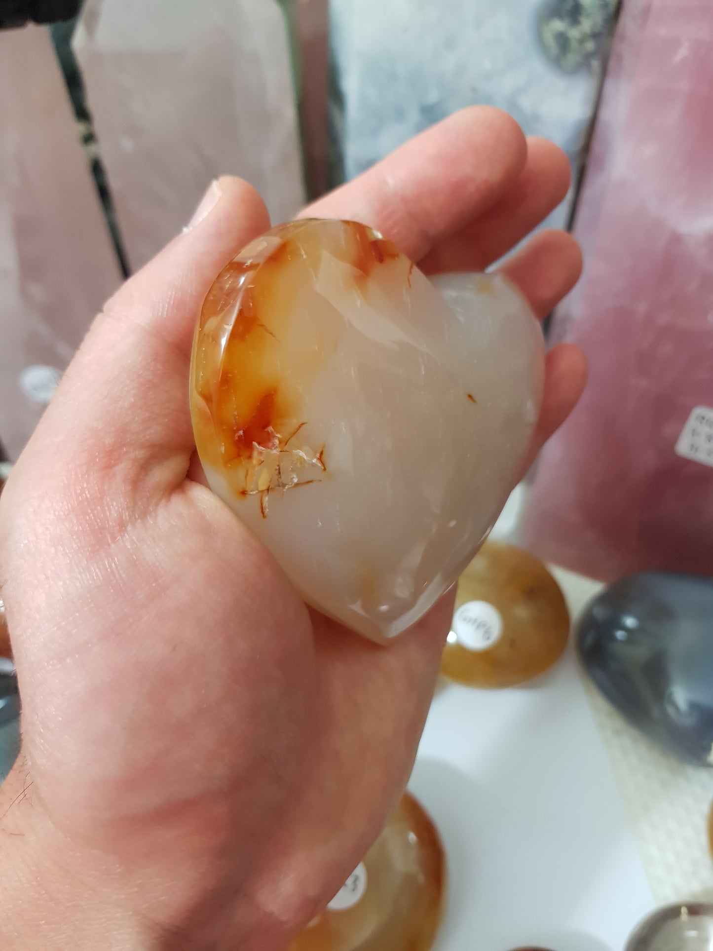 Carnelian Druzy Crystal Heart - CH20