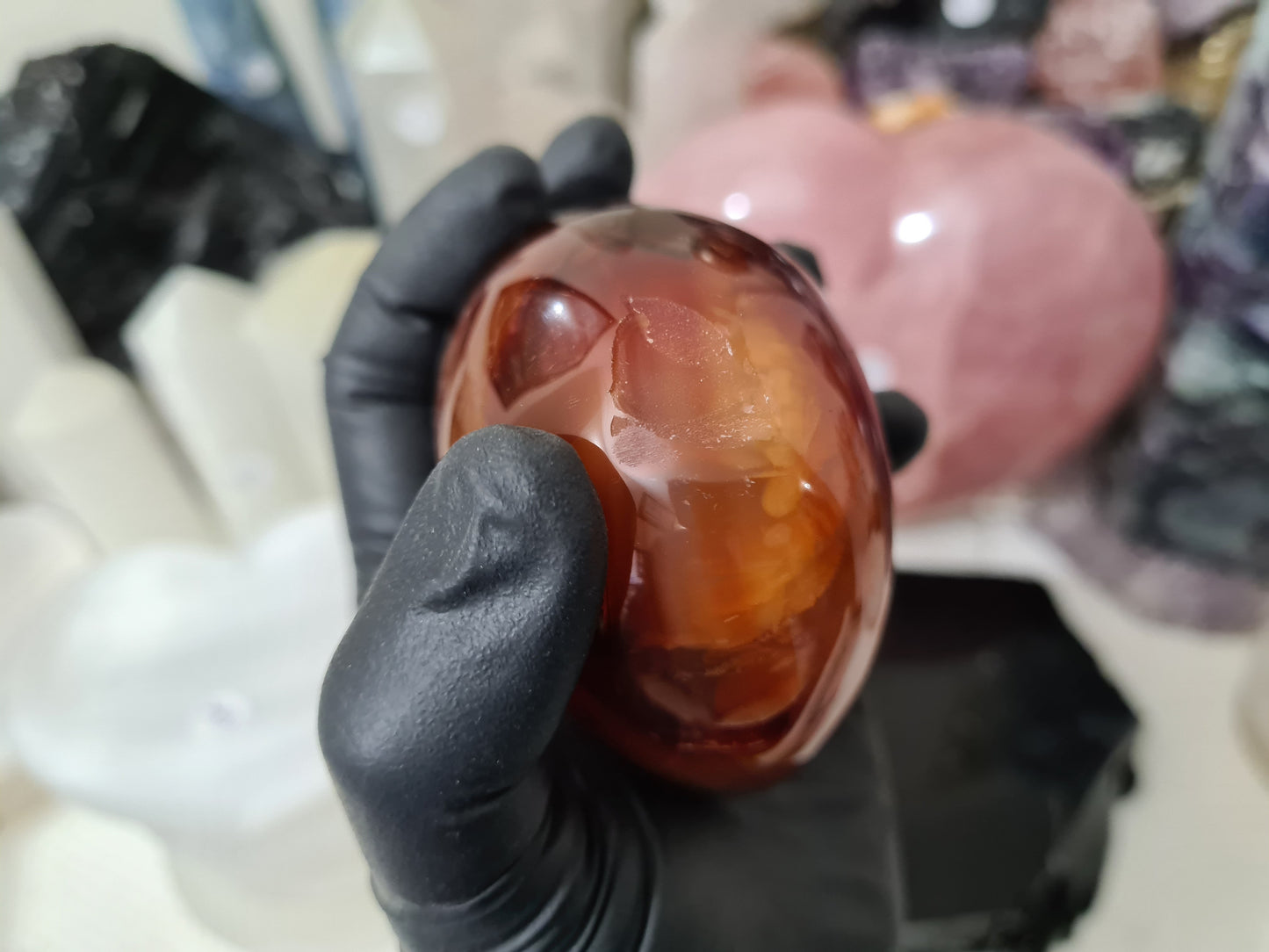 Carnelian Druzy Crystal Heart - CH2