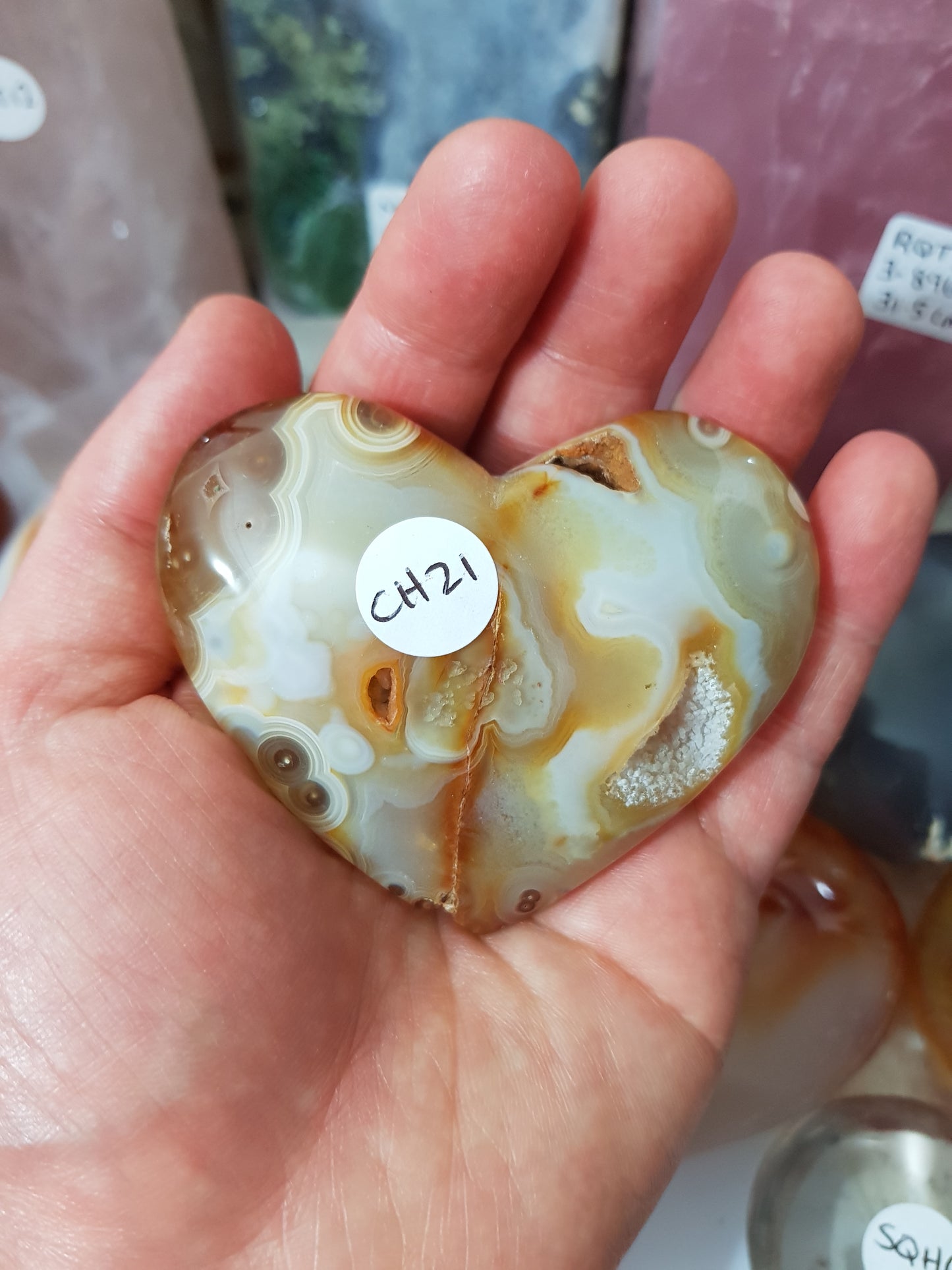 Carnelian Druzy Crystal Heart - CH21