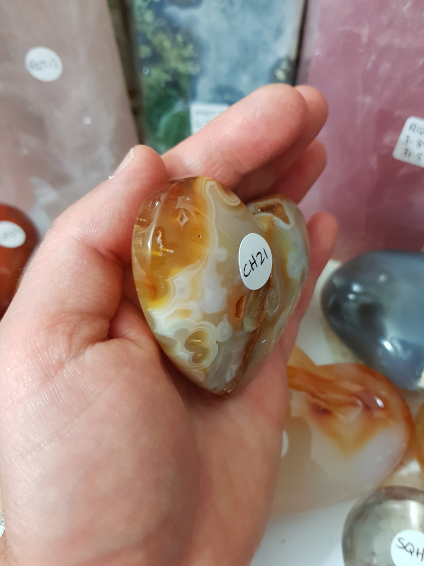 Carnelian Druzy Crystal Heart - CH21