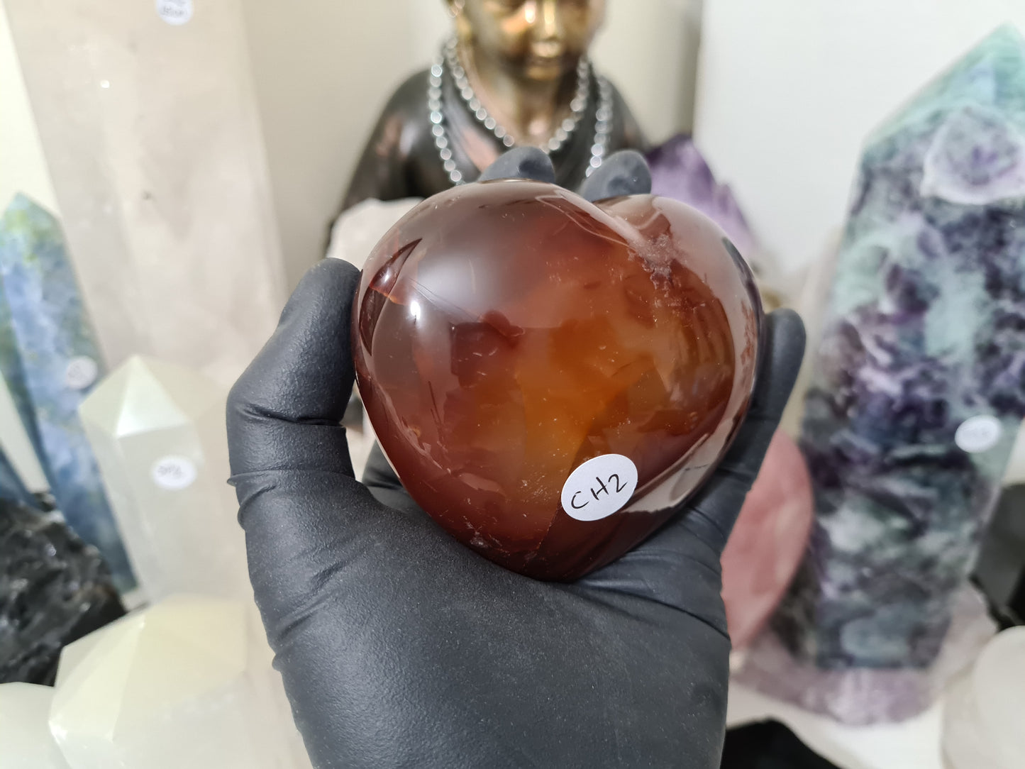 Carnelian Druzy Crystal Heart - CH2
