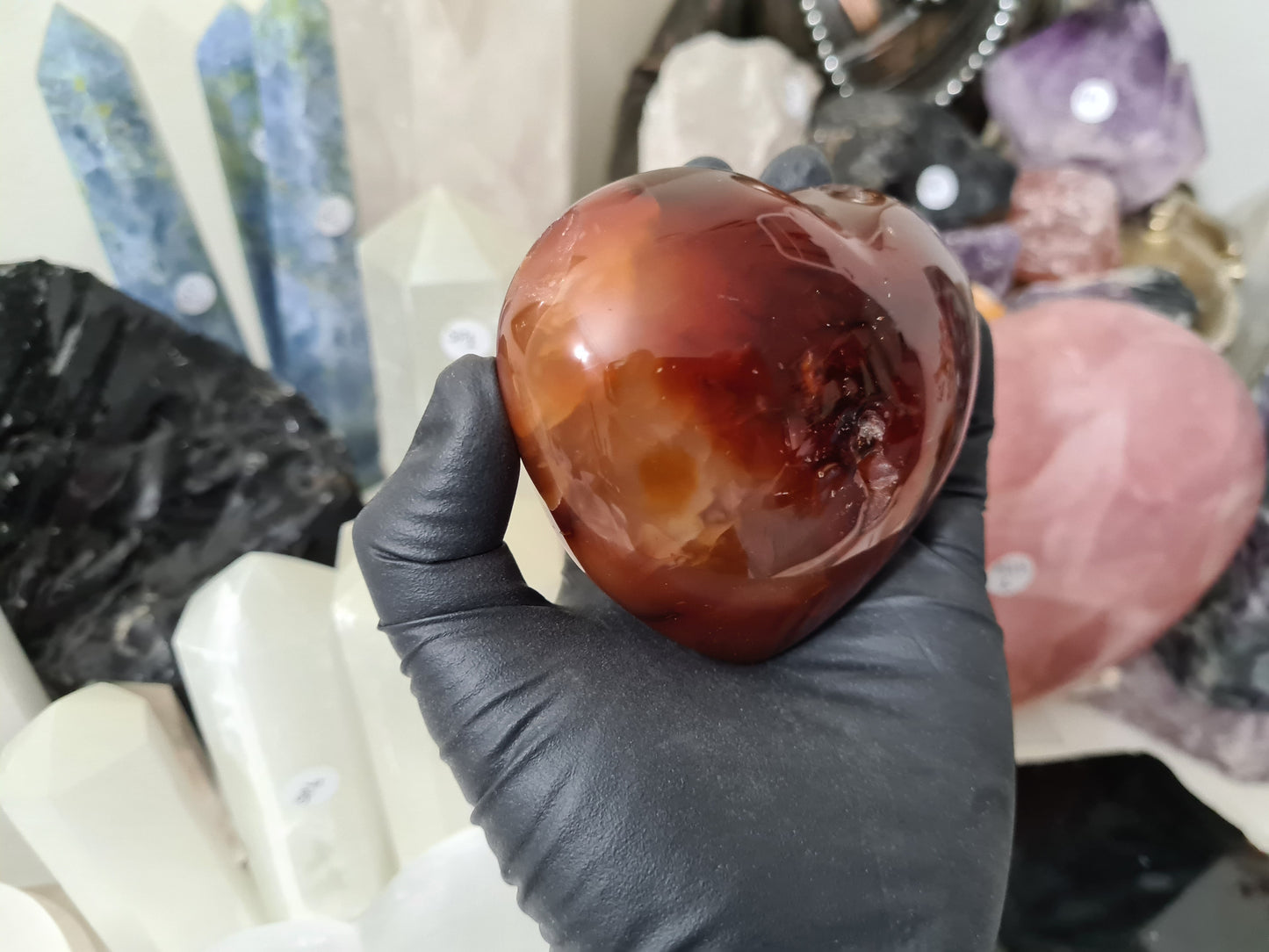 Carnelian Druzy Crystal Heart - CH2