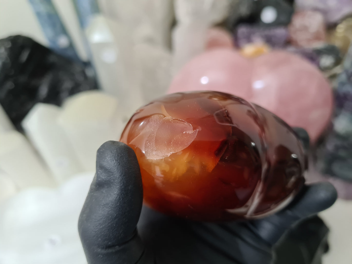 Carnelian Druzy Crystal Heart - CH2