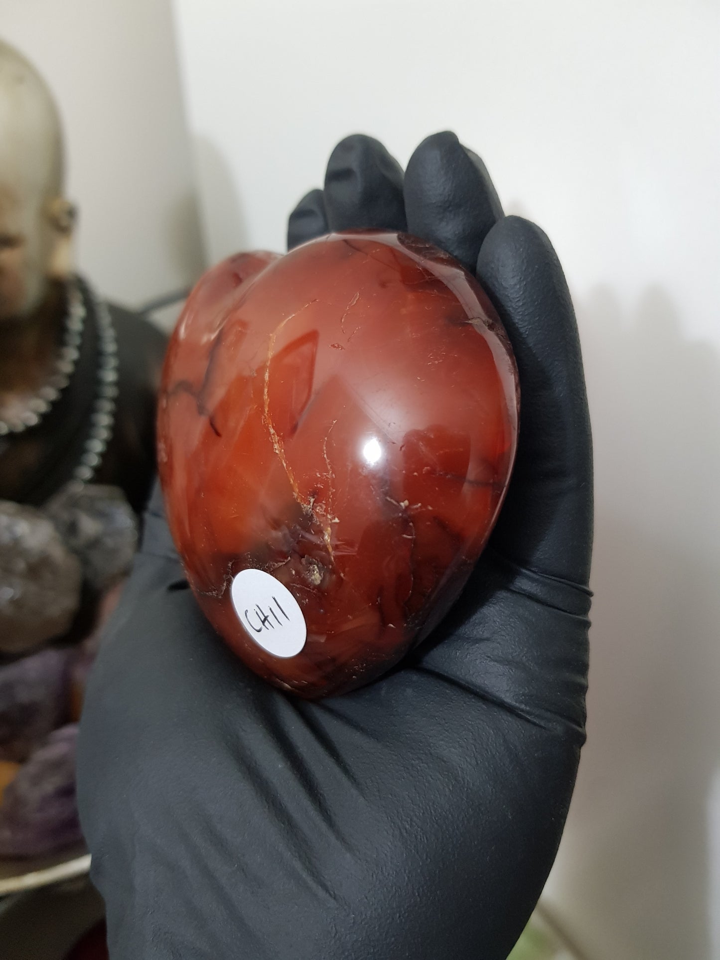 Carnelian Druzy Crystal Heart – CH11
