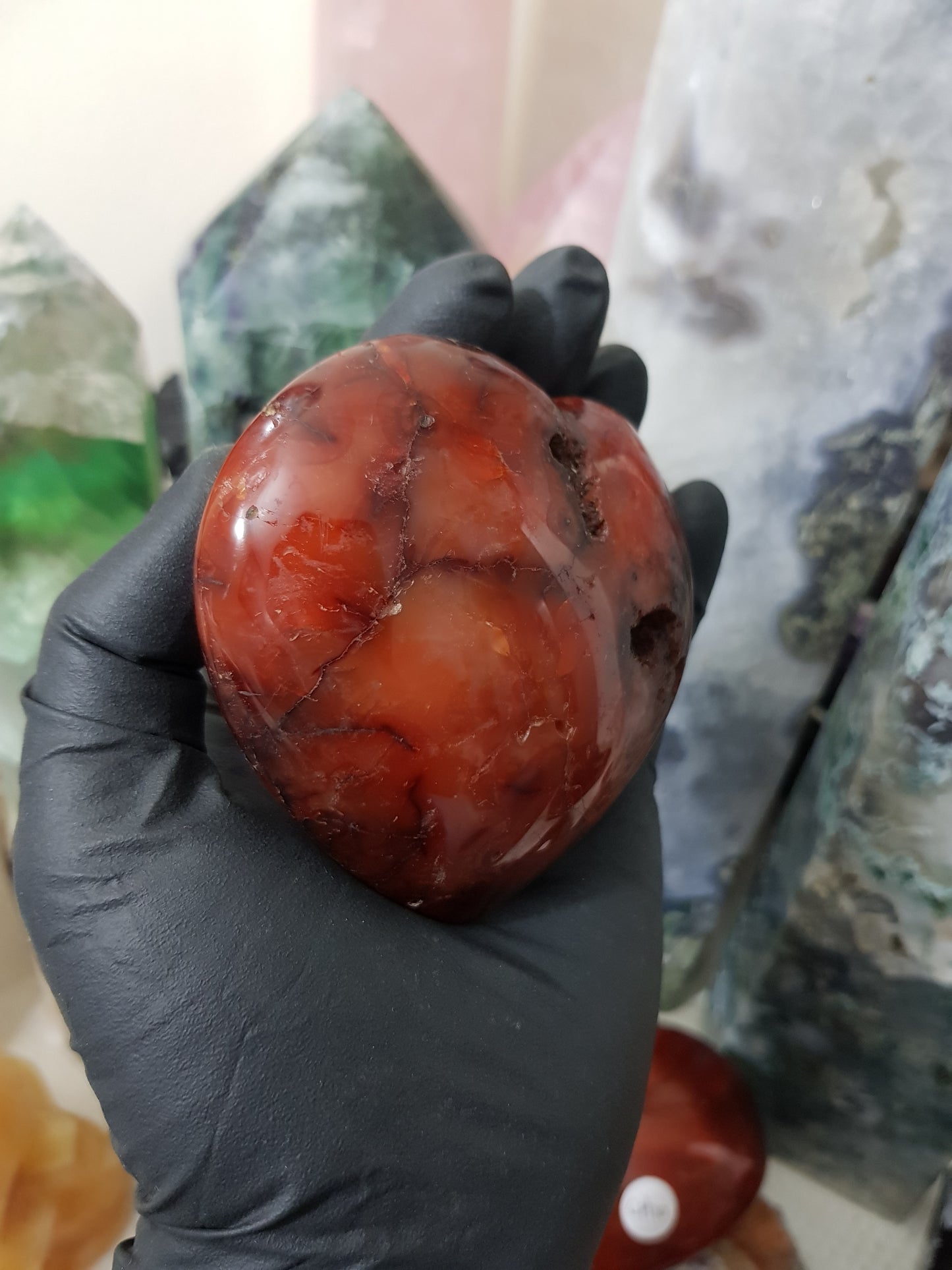 Carnelian Druzy Crystal Heart – CH11