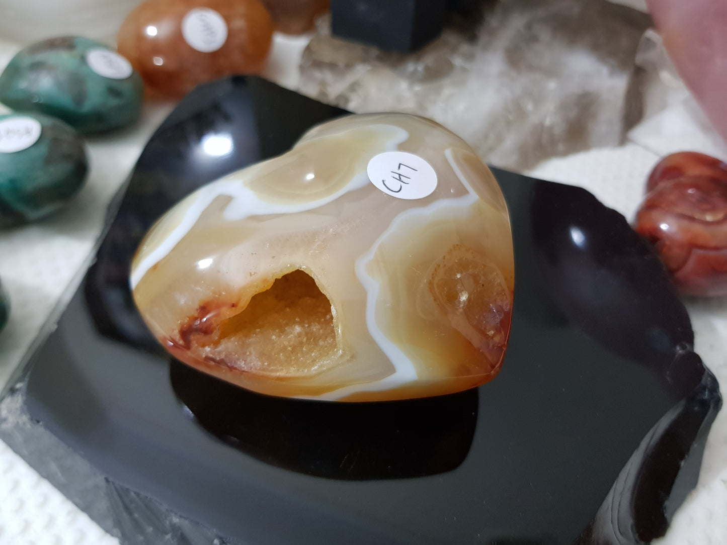 Carnelian Druzy Crystal Heart – CH7