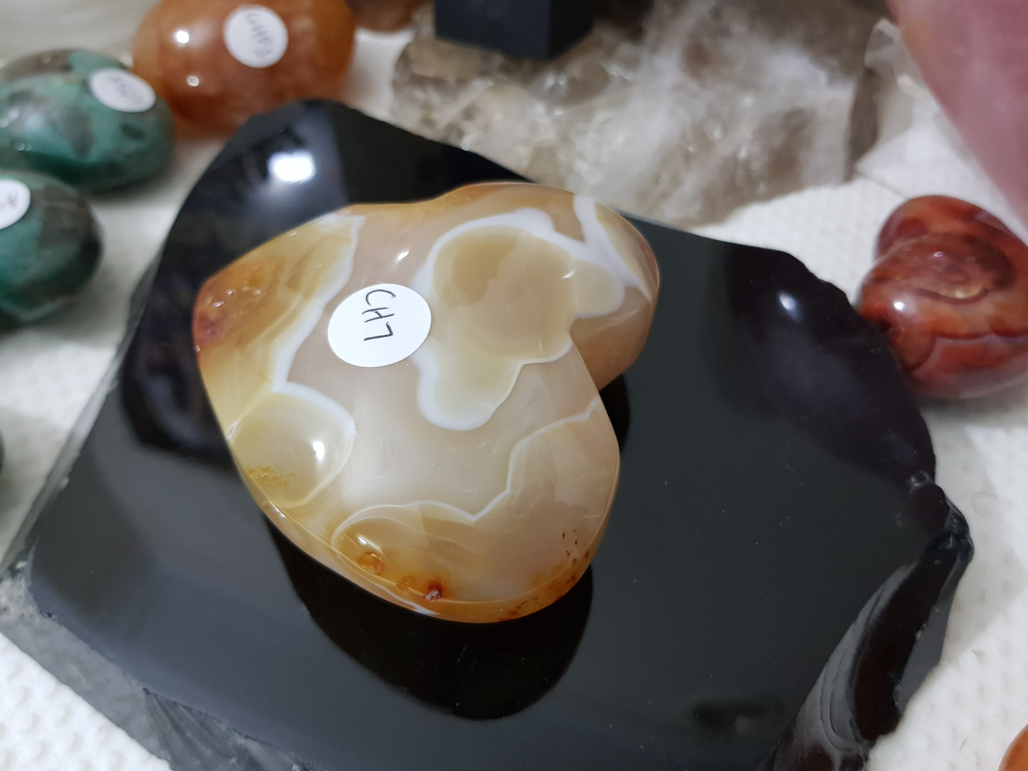 Carnelian Druzy Crystal Heart – CH7