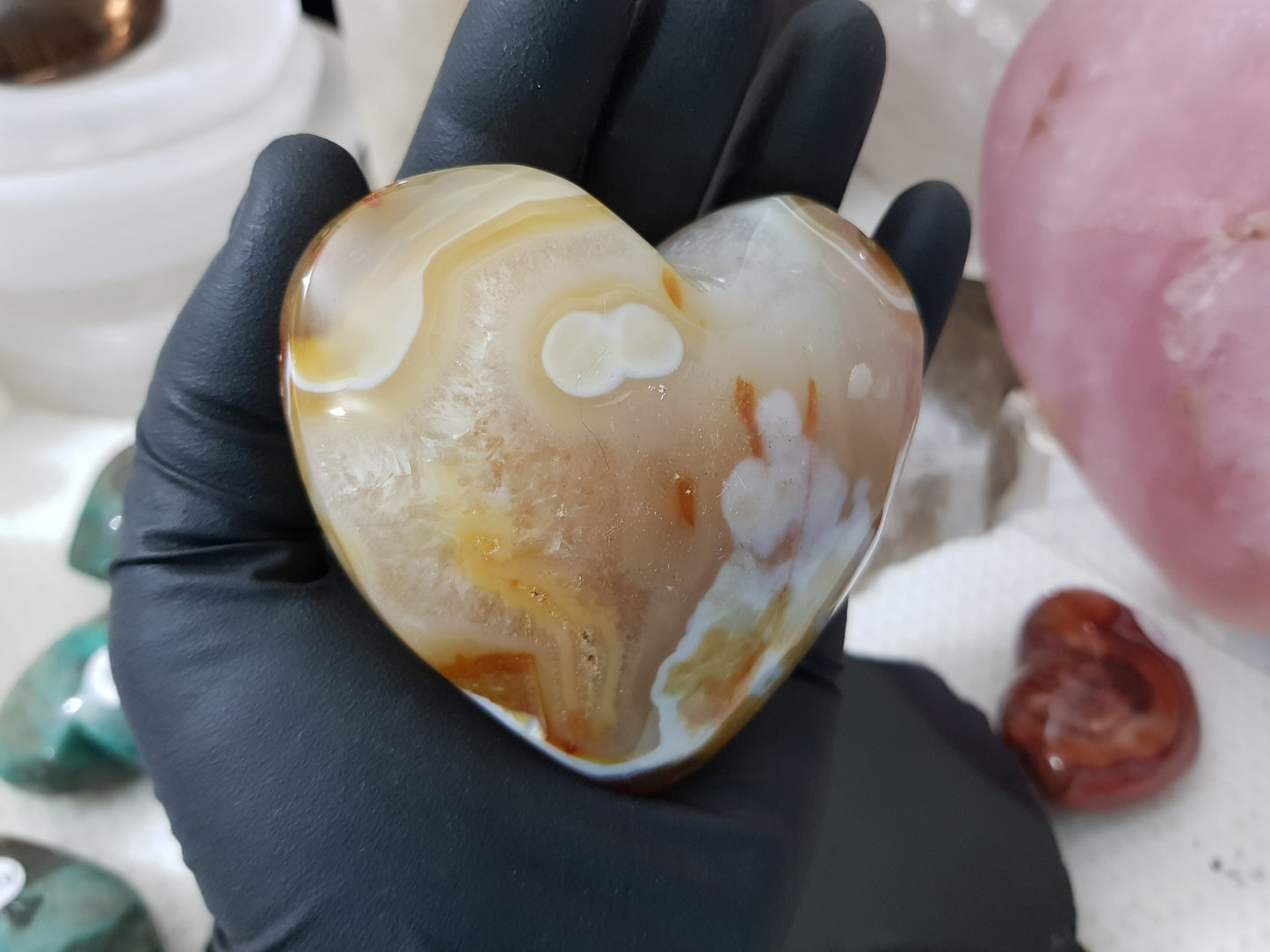 Carnelian Druzy Crystal Heart – CH7
