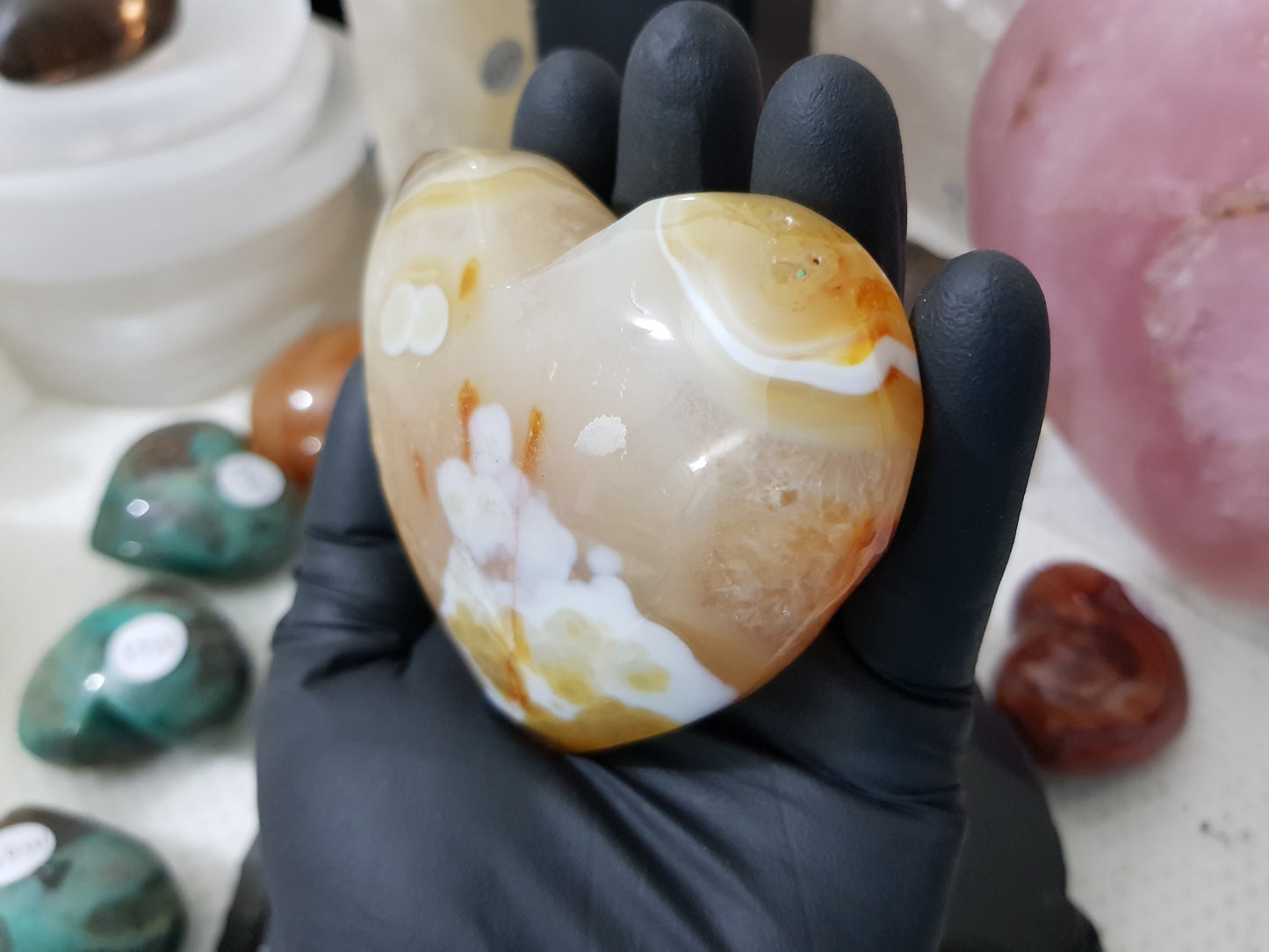 Carnelian Druzy Crystal Heart – CH7