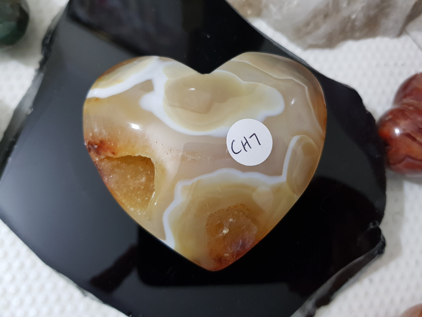 Carnelian Druzy Crystal Heart – CH7