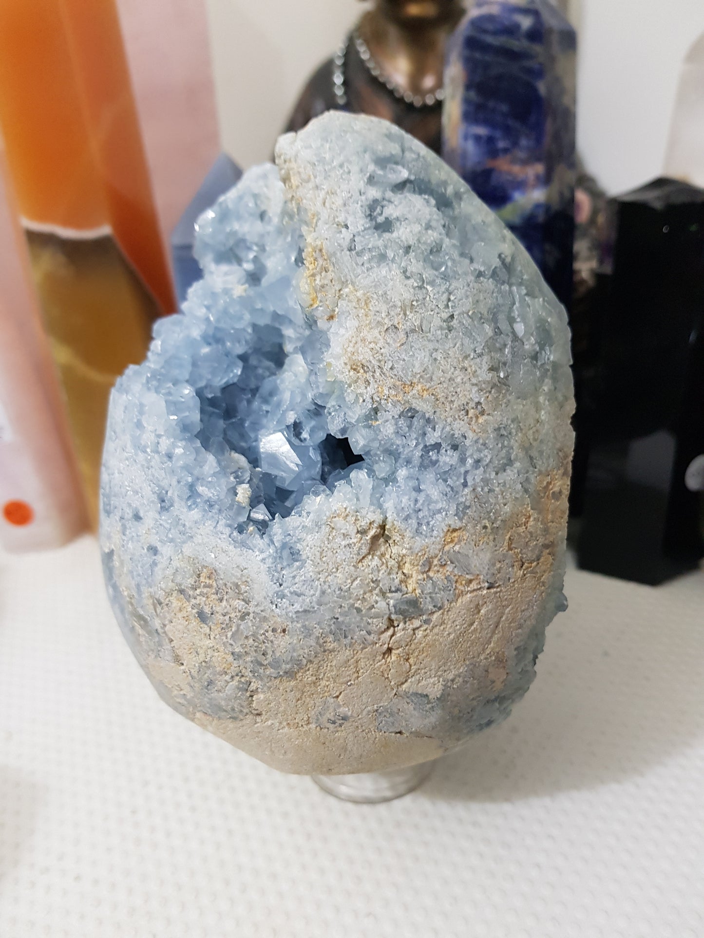 Celestite Crystal Half Egg Shaped Geode - CE1