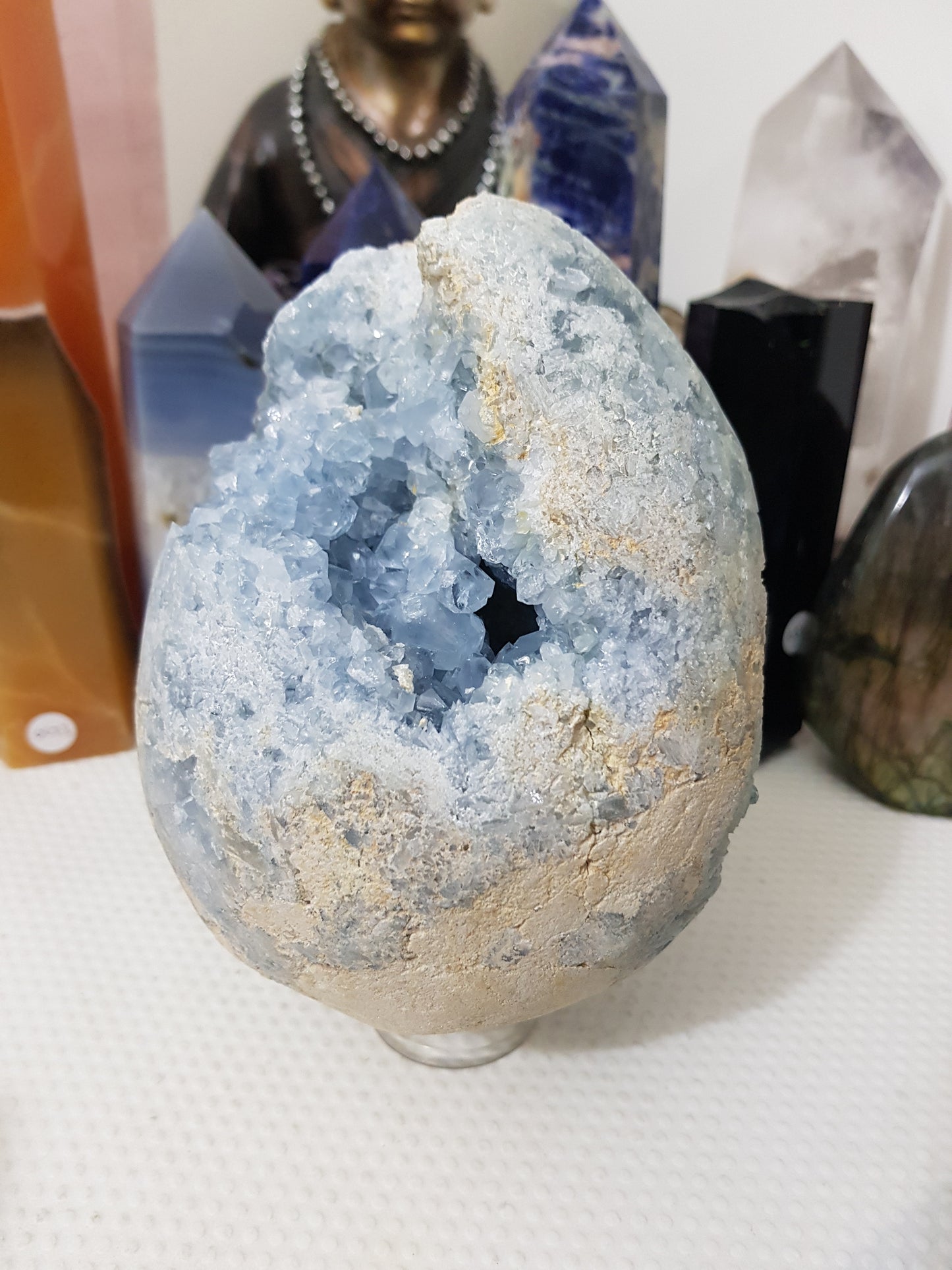 Celestite Crystal Half Egg Shaped Geode - CE1