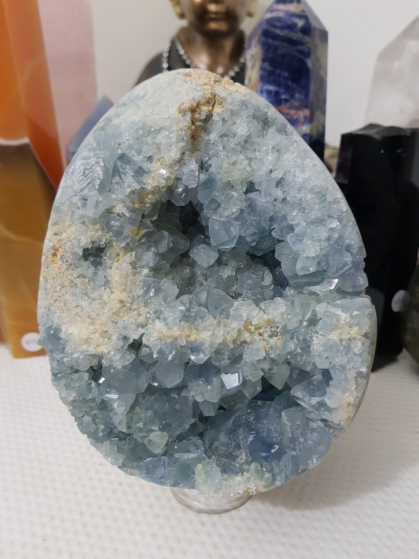 Celestite Crystal Half Egg Shaped Geode - CE1