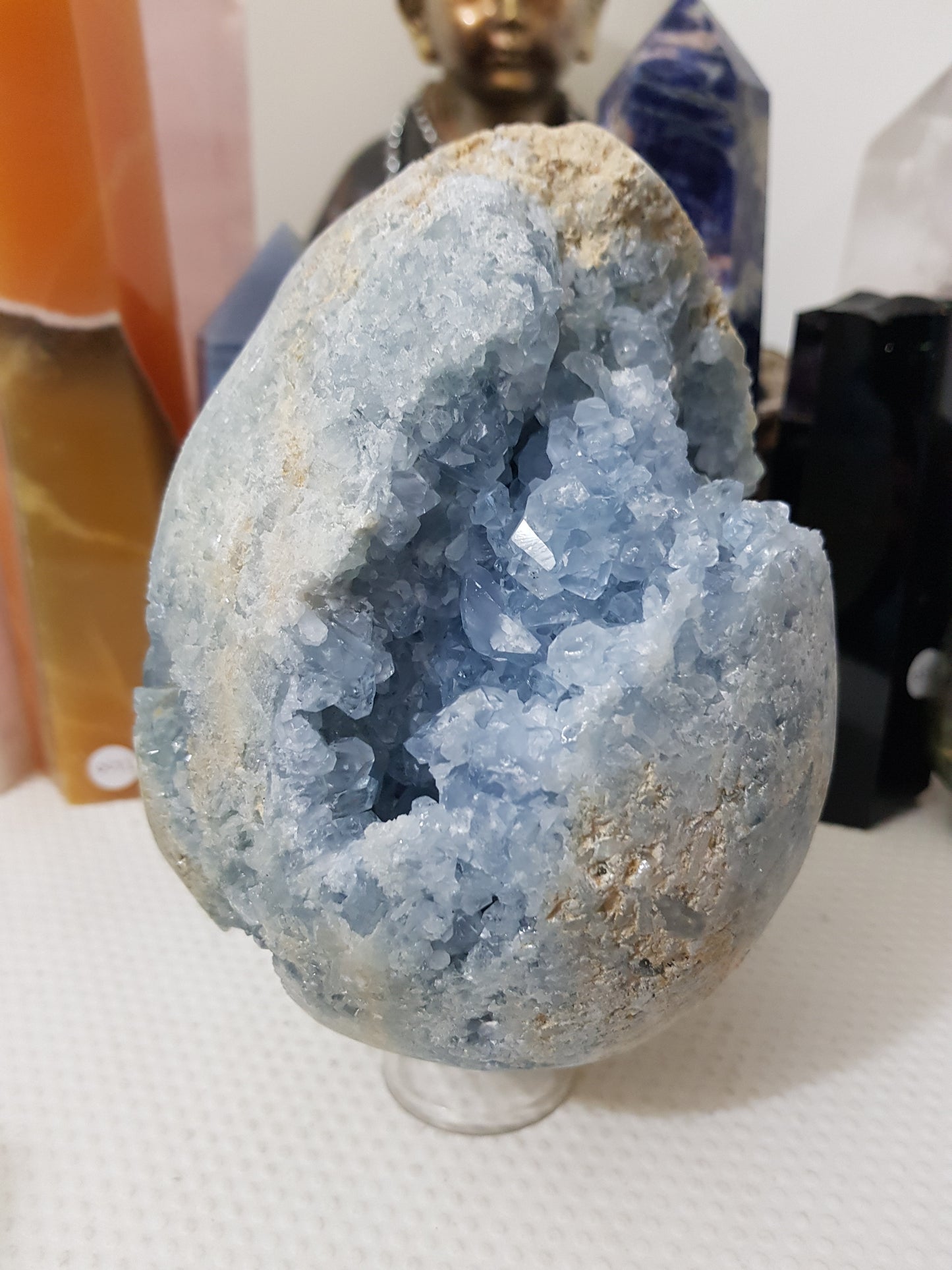 Celestite Crystal Half Egg Shaped Geode - CE1