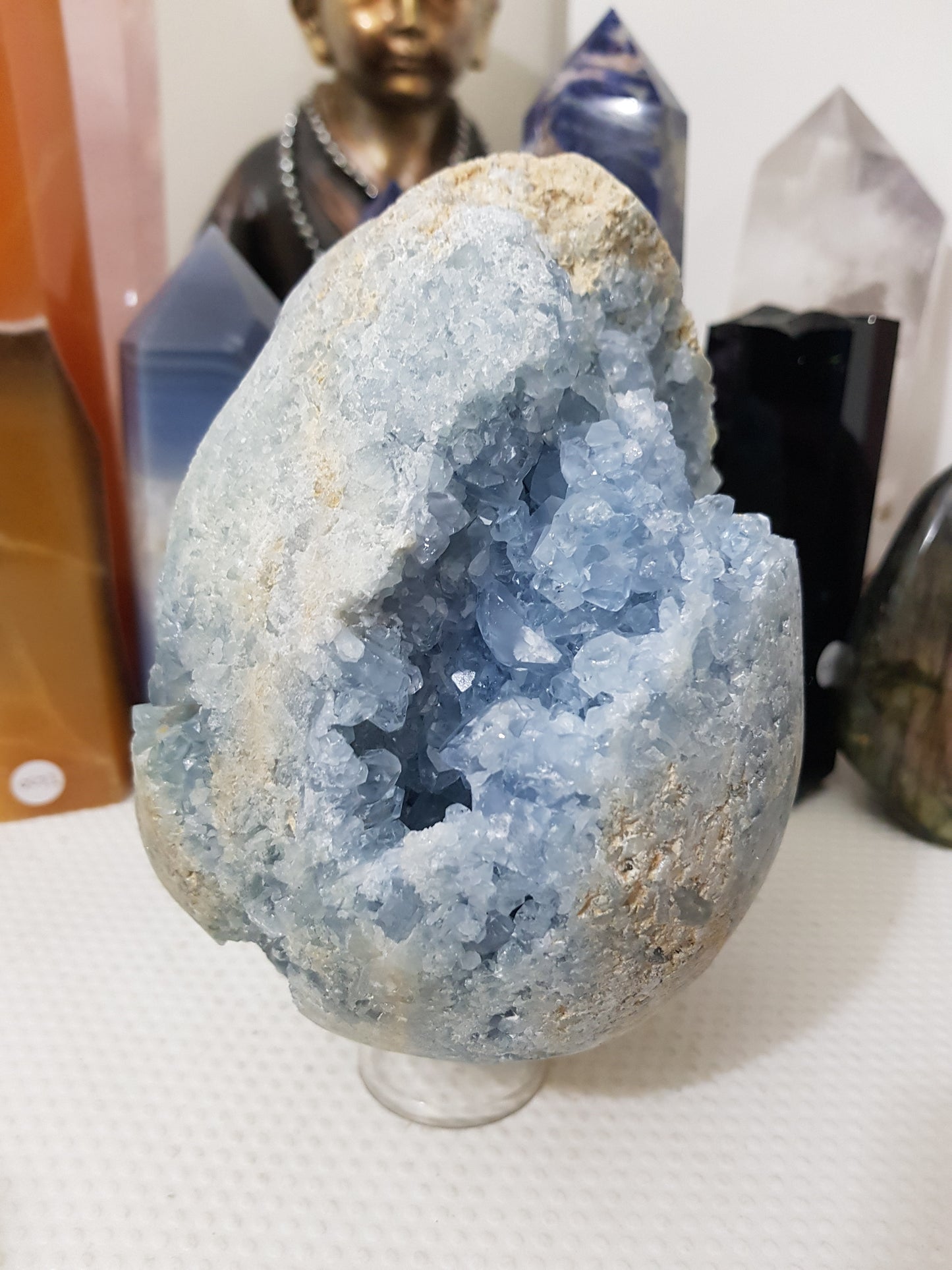 Celestite Crystal Half Egg Shaped Geode - CE1