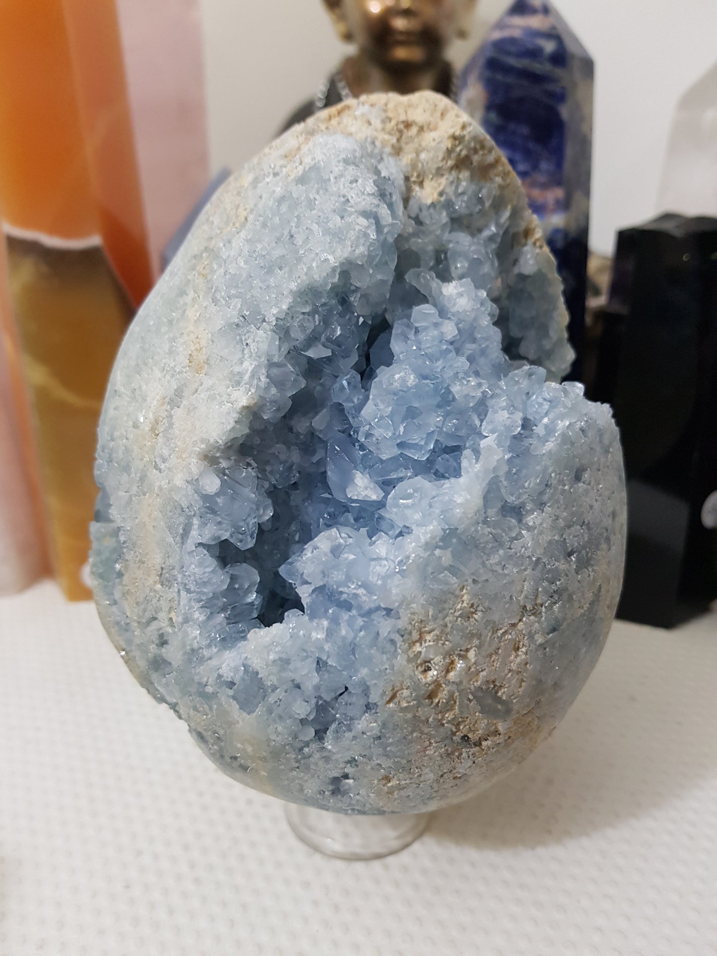 Celestite Crystal Half Egg Shaped Geode - CE1