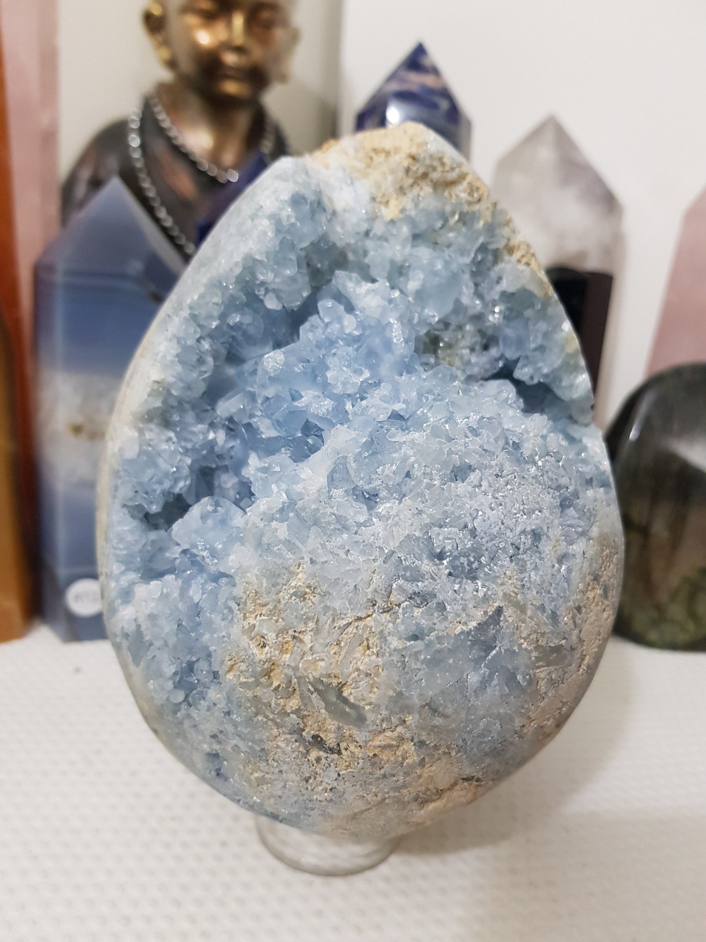 Celestite Crystal Half Egg Shaped Geode - CE1