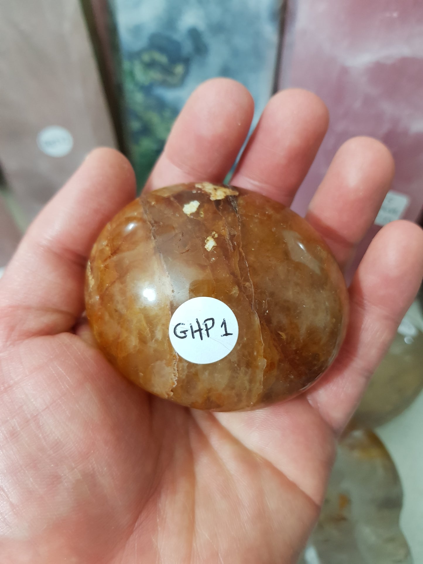 Golden Healer (Hematoid Quartz) Crystal Palmstone - GHP1