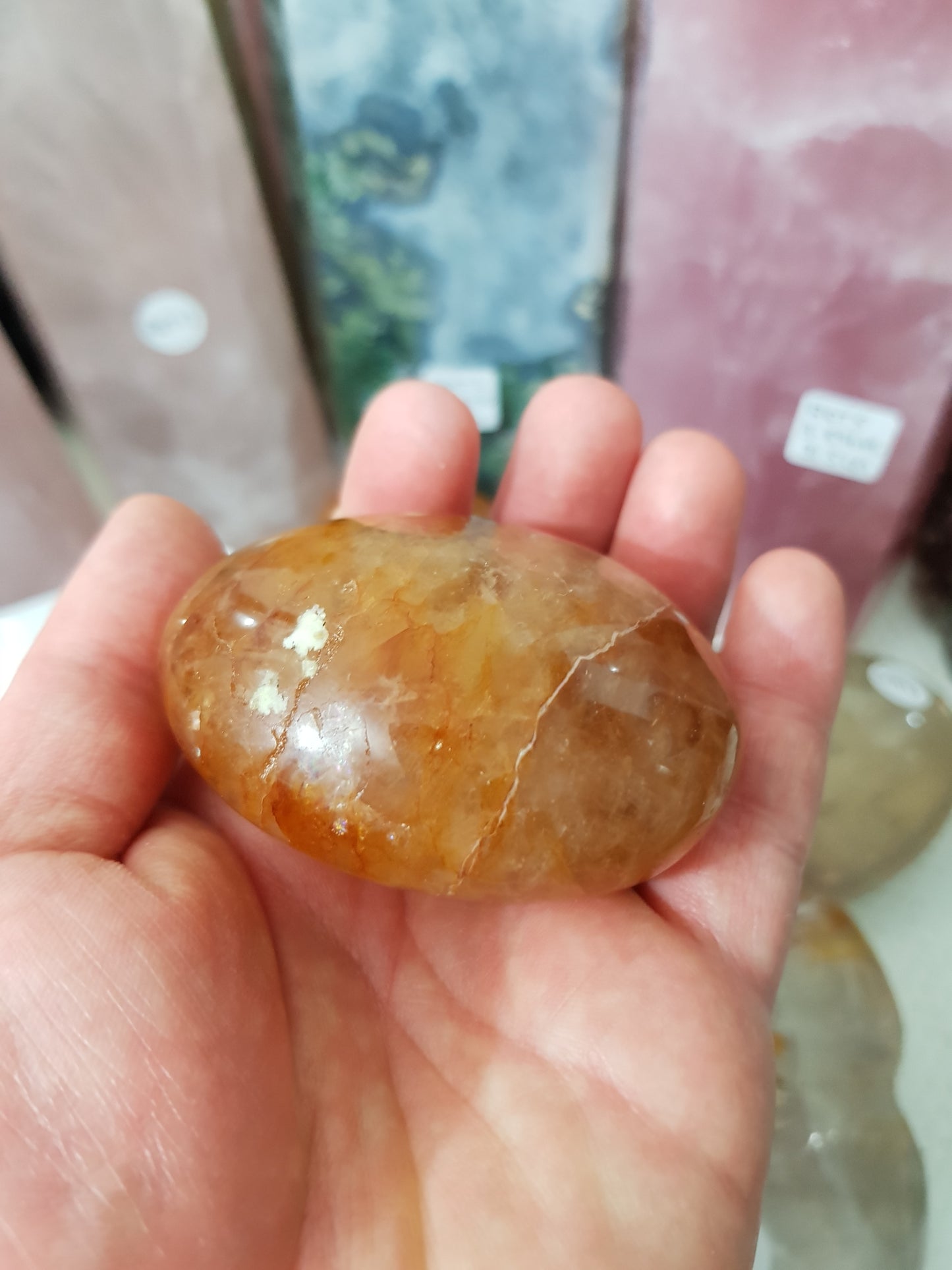 Golden Healer (Hematoid Quartz) Crystal Palmstone - GHP1