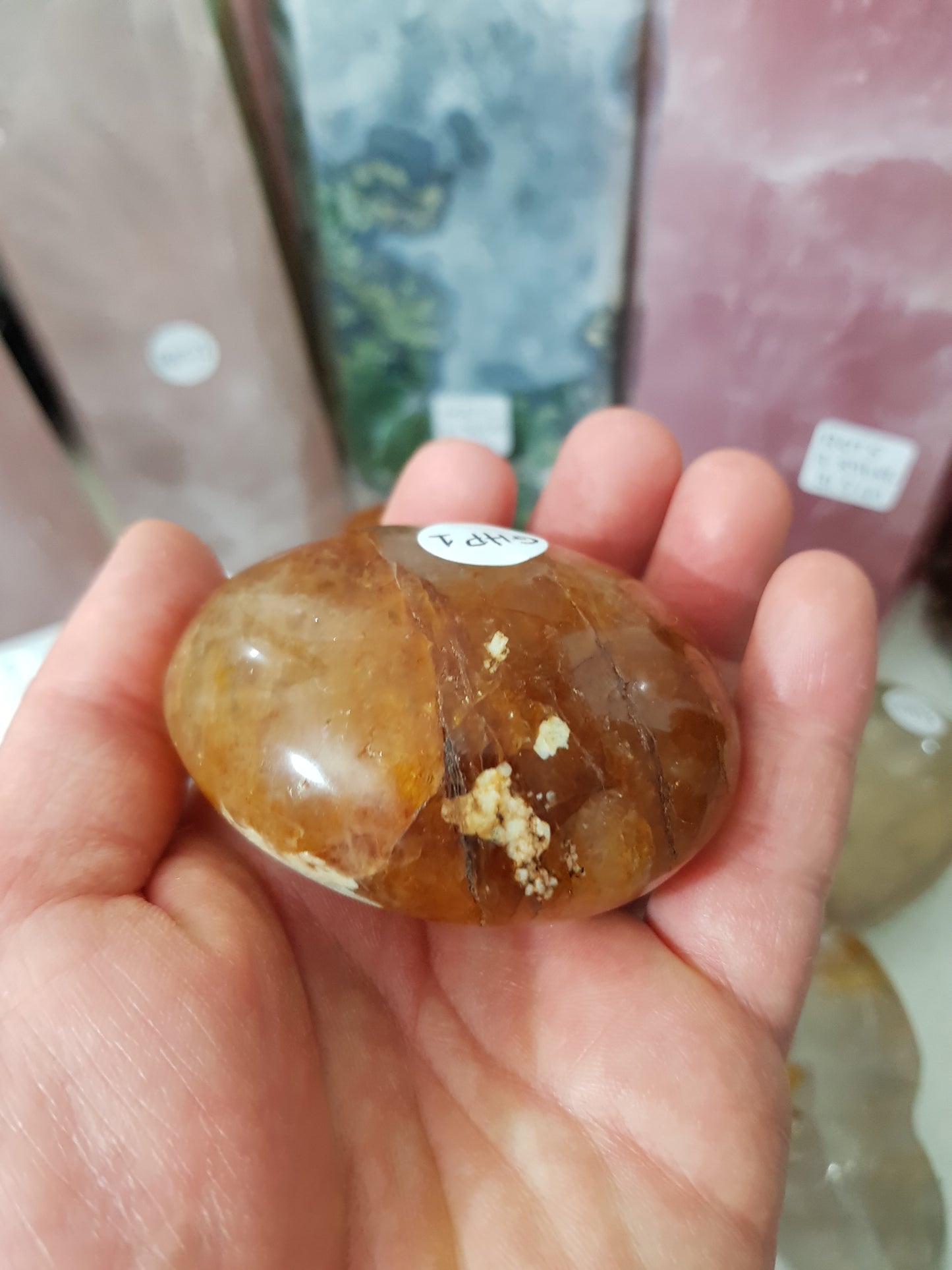 Golden Healer (Hematoid Quartz) Crystal Palmstone - GHP1