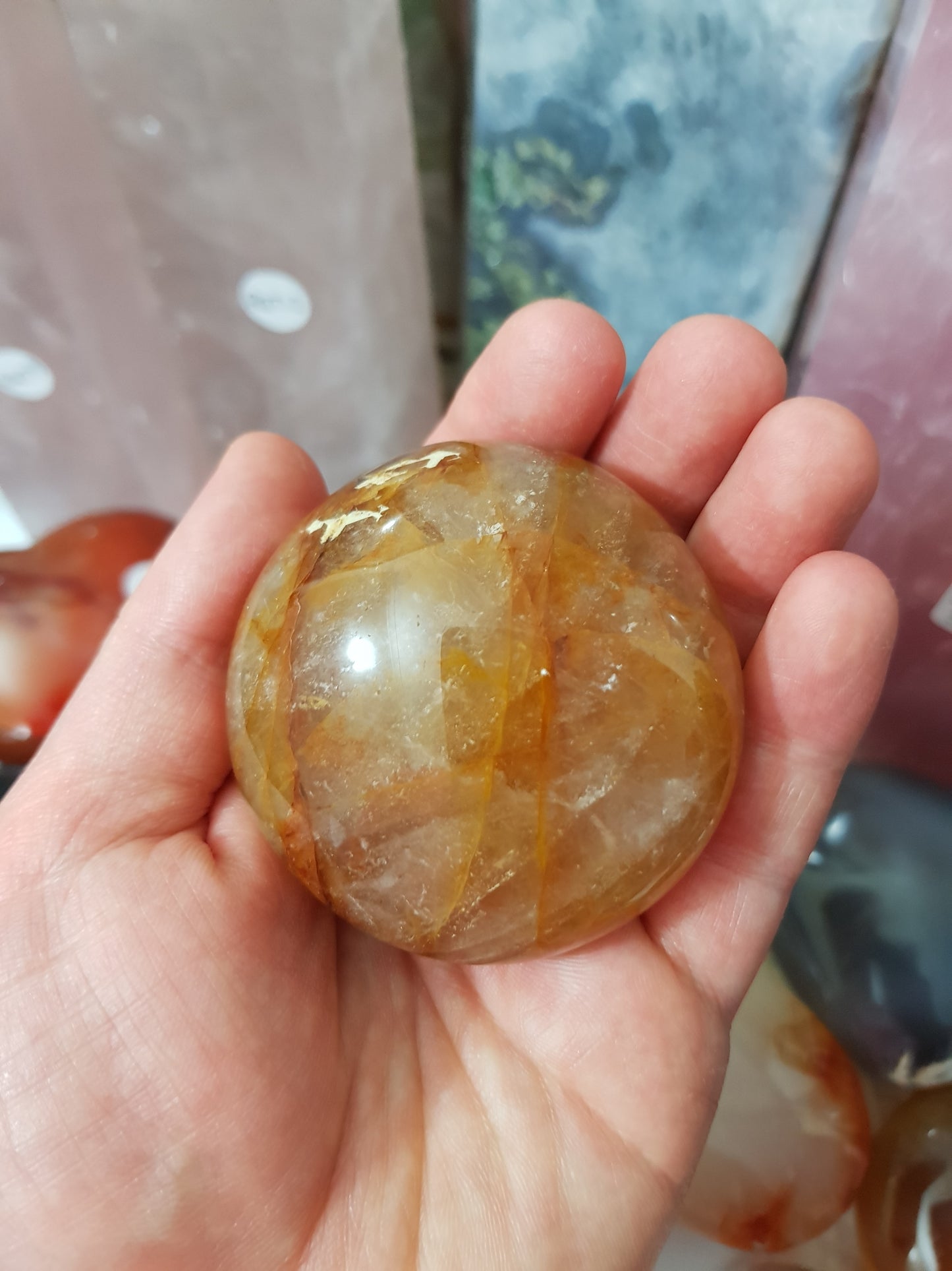 Golden Healer (Hematoid Quartz) Crystal Palmstone - GHP5