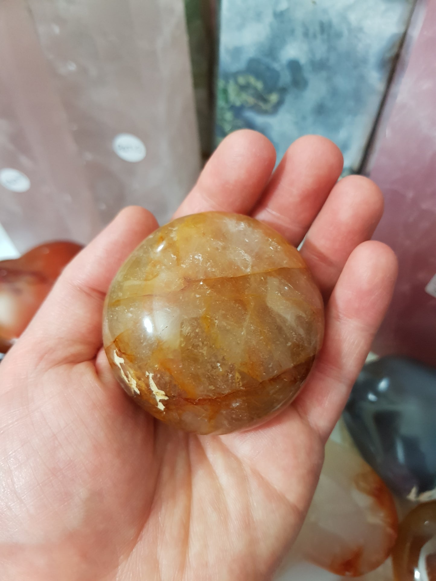 Golden Healer (Hematoid Quartz) Crystal Palmstone - GHP5