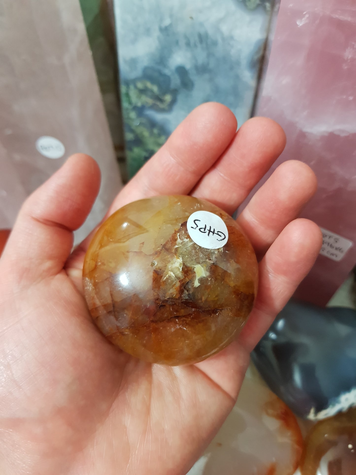 Golden Healer (Hematoid Quartz) Crystal Palmstone - GHP5