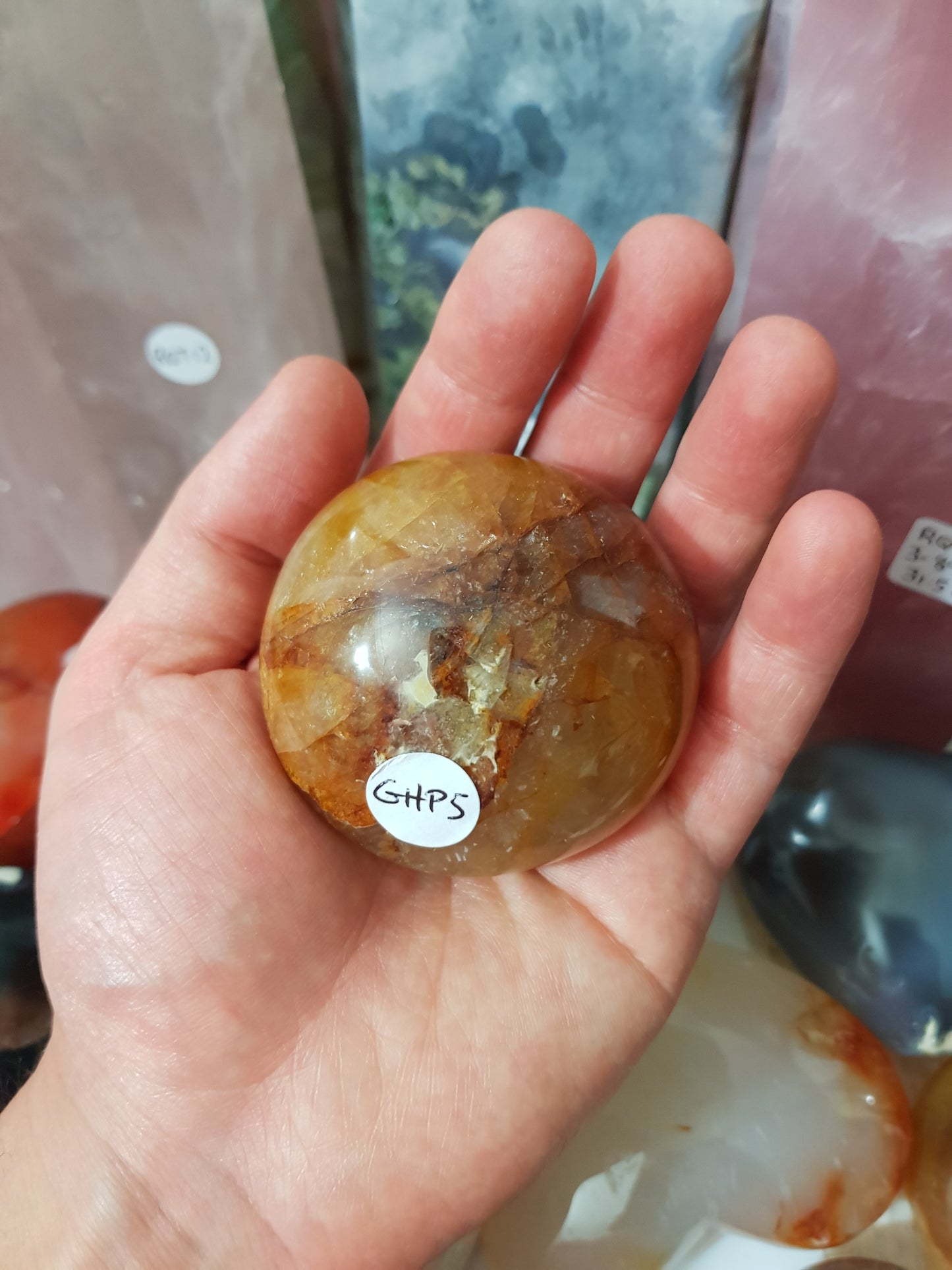 Golden Healer (Hematoid Quartz) Crystal Palmstone - GHP5